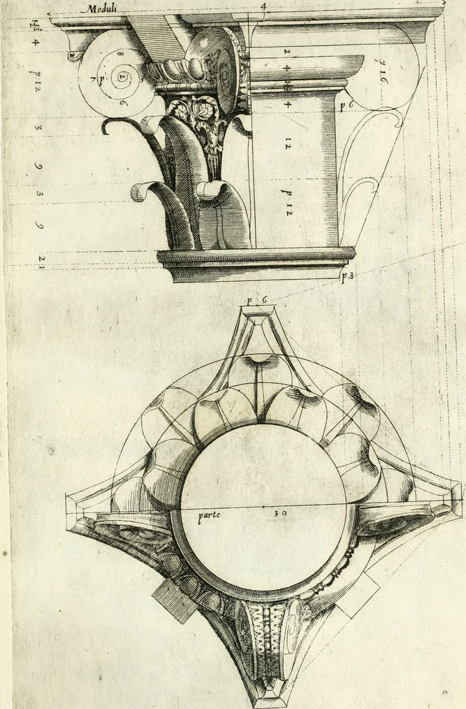 An illustration from Regola delli cinqve ordini d'architettvra, 1596, leaf 54