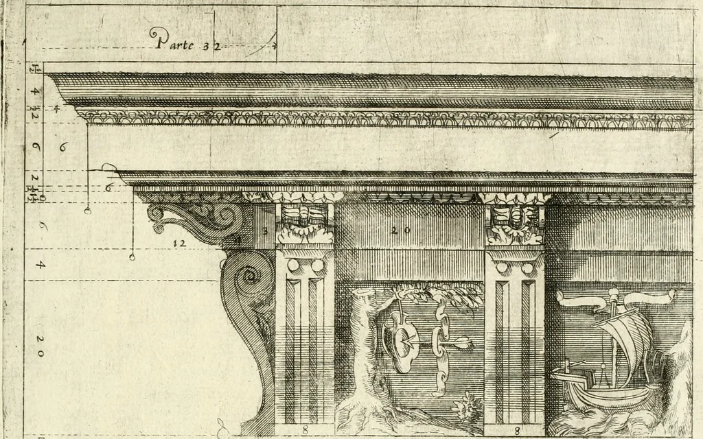 An illustration from Regola delli cinqve ordini d'architettvra, 1596, leaf 62