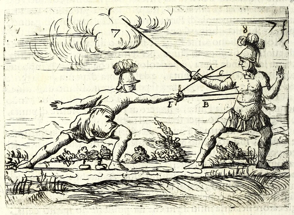 An illustration from Regole della scherma insegnate da Lelio e Titta Marcelli, 1686, leaf 104