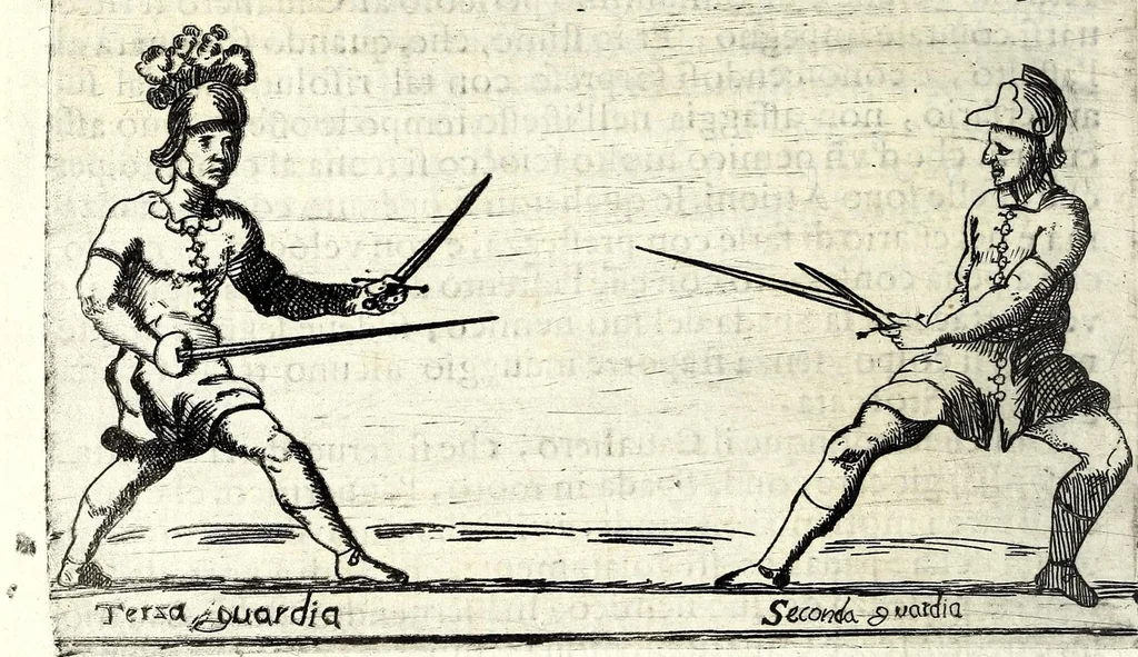 An illustration from Regole della scherma insegnate da Lelio e Titta Marcelli, 1686, leaf 206