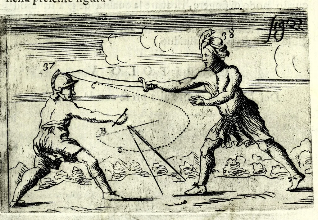 An illustration from Regole della scherma insegnate da Lelio e Titta Marcelli, 1686, leaf 303