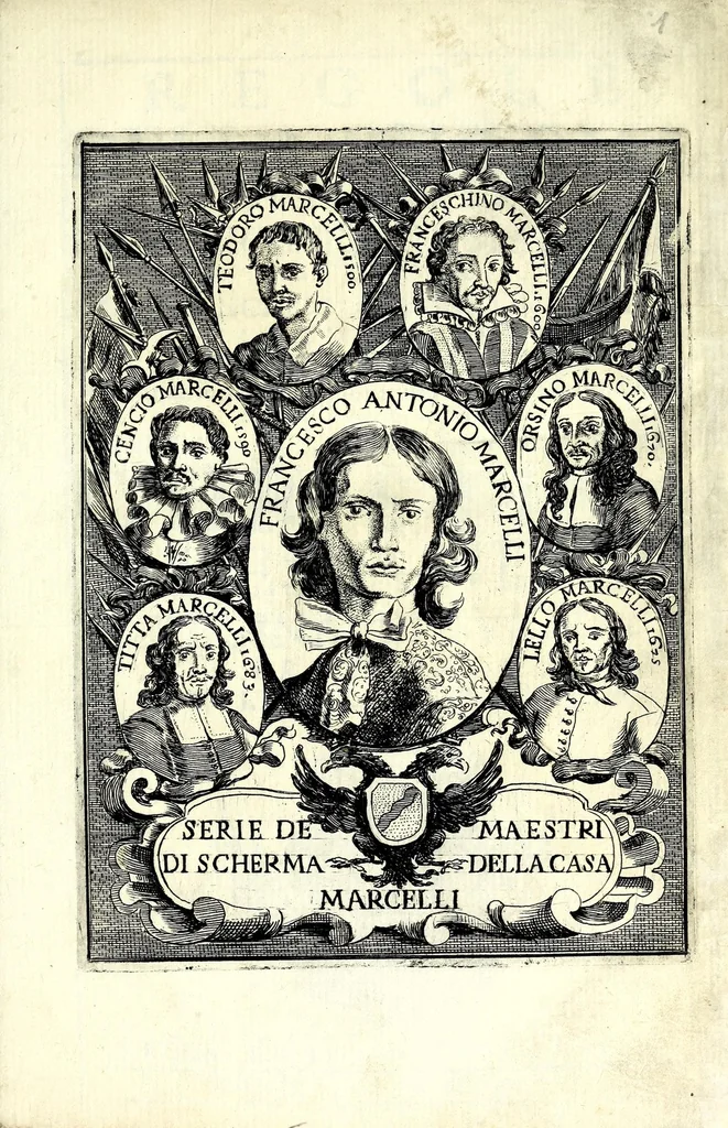 An illustration from Regole della scherma insegnate da Lelio e Titta Marcelli, 1686, leaf 5