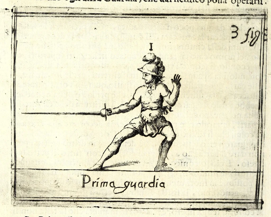 An illustration from Regole della scherma insegnate da Lelio e Titta Marcelli, 1686, leaf 78