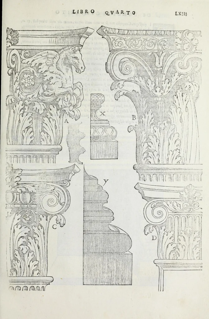 An illustration from Regole generali di architettura di Sabastiano Serlio Bolognese : sopra le cinque maniere de gliedifici, cioe, thoscano, dorico, ionico, corinthio, e composito ; con gli essempi de l'antiquita, che per la maggior parte concordano con la dottrina di Vitruuio, 1551, leaf 127