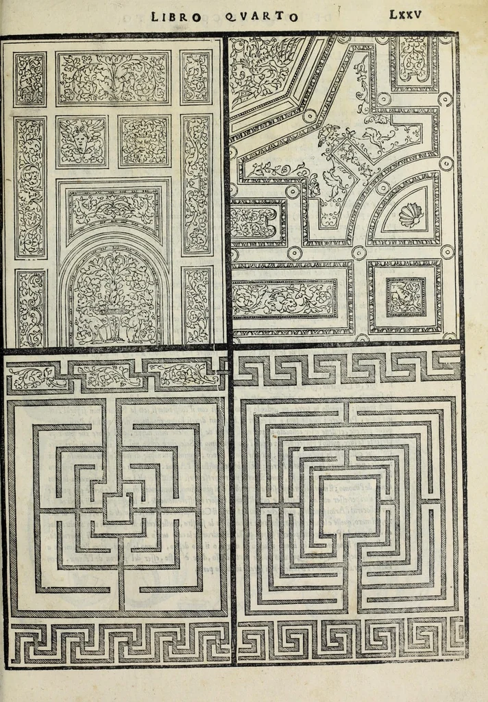 An illustration from Regole generali di architettura di Sabastiano Serlio Bolognese : sopra le cinque maniere de gliedifici, cioe, thoscano, dorico, ionico, corinthio, e composito ; con gli essempi de l'antiquita, che per la maggior parte concordano con la dottrina di Vitruuio, 1551, leaf 151