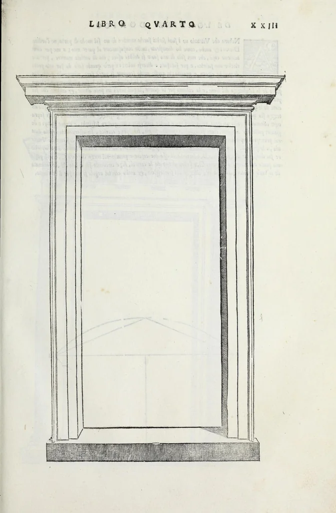 An illustration from Regole generali di architettura di Sabastiano Serlio Bolognese : sopra le cinque maniere de gliedifici, cioe, thoscano, dorico, ionico, corinthio, e composito ; con gli essempi de l'antiquita, che per la maggior parte concordano con la dottrina di Vitruuio, 1551, leaf 47