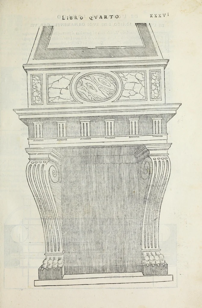 An illustration from Regole generali di architettura di Sabastiano Serlio Bolognese : sopra le cinque maniere de gliedifici, cioe, thoscano, dorico, ionico, corinthio, e composito ; con gli essempi de l'antiquita, che per la maggior parte concordano con la dottrina di Vitruuio, 1551, leaf 73