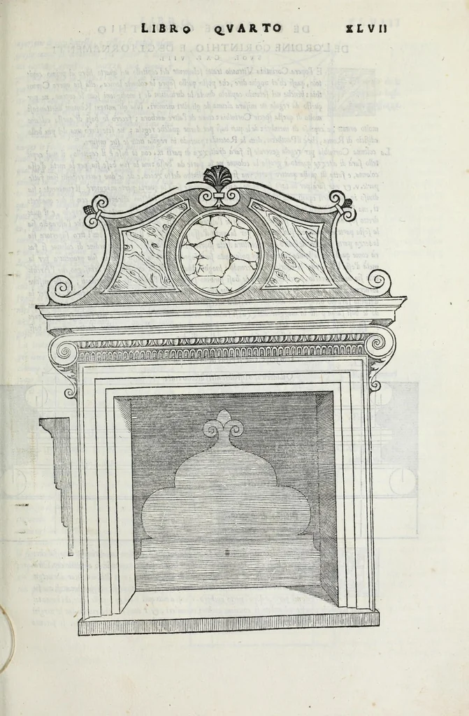 An illustration from Regole generali di architettura di Sabastiano Serlio Bolognese : sopra le cinque maniere de gliedifici, cioe, thoscano, dorico, ionico, corinthio, e composito ; con gli essempi de l'antiquita, che per la maggior parte concordano con la dottrina di Vitruuio, 1551, leaf 95