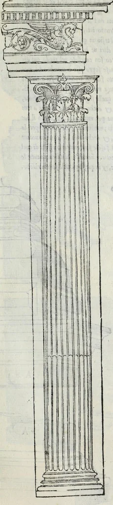 An illustration from Regole generali di architettura di Sabastiano Serlio Bolognese : sopra le cinque maniere de gliedifici, cioe, thoscano, dorico, ionico, corinthio, e composito ; con gli essempi de l'antiquita, che per la maggior parte concordano con la dottrina di Vitruuio, 1551, leaf 99