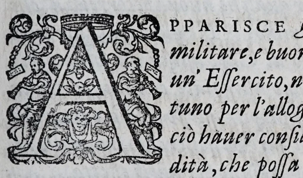 An illustration from Regole militari sopra il gouerno e seruito particolare della caualleria, 1611, leaf 101