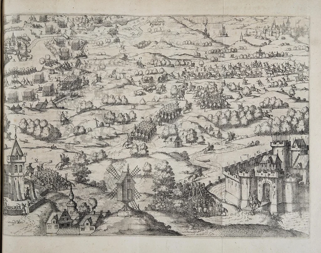 An illustration from Regole militari sopra il gouerno e seruito particolare della caualleria, 1611, leaf 179