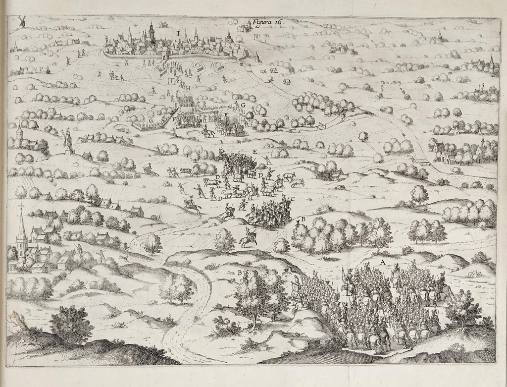 An illustration from Regole militari sopra il gouerno e seruito particolare della caualleria, 1611, leaf 259