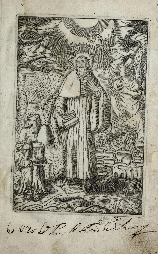 An illustration from Regra do glorioso patriarcha S. Bento : tirada de latim em lingoagem portuguesa, 1632, leaf 5