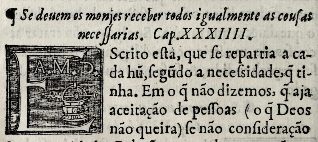 An illustration from Regra do glorioso patriarcha S. Bento : tirada de latim em lingoagem portuguesa, 1632, leaf 68