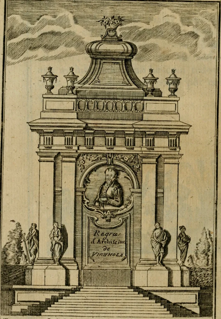 An illustration from Regras das sinco ordens de architectura segundo os principios de Vignhola : com hum ensaio sobre as mesmas ordens feito sobre o sentimento dos mais celebres architectos, 1787, leaf 177