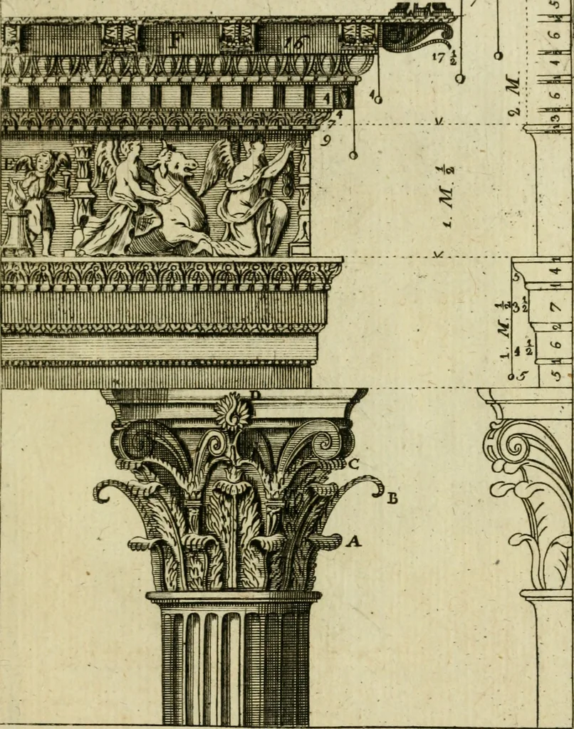 An illustration from Regras das sinco ordens de architectura segundo os principios de Vignhola : com hum ensaio sobre as mesmas ordens feito sobre o sentimento dos mais celebres architectos, 1787, leaf 254