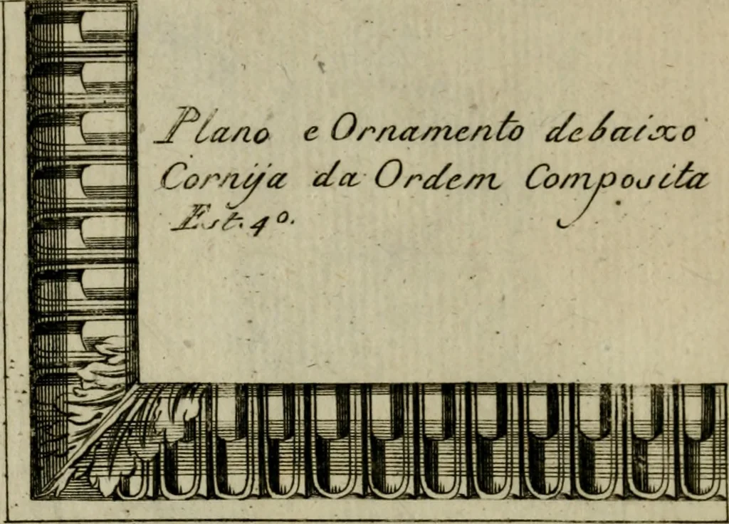 An illustration from Regras das sinco ordens de architectura segundo os principios de Vignhola : com hum ensaio sobre as mesmas ordens feito sobre o sentimento dos mais celebres architectos, 1787, leaf 277