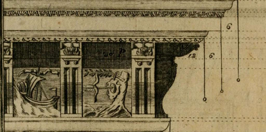 An illustration from Regras das sinco ordens de architectura segundo os principios de Vignhola : com hum ensaio sobre as mesmas ordens feito sobre o sentimento dos mais celebres architectos, 1787, leaf 283
