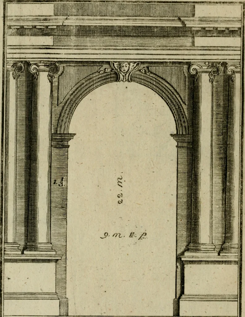 An illustration from Regras das sinco ordens de architectura segundo os principios de Vignhola : com hum ensaio sobre as mesmas ordens feito sobre o sentimento dos mais celebres architectos, 1787, leaf 299