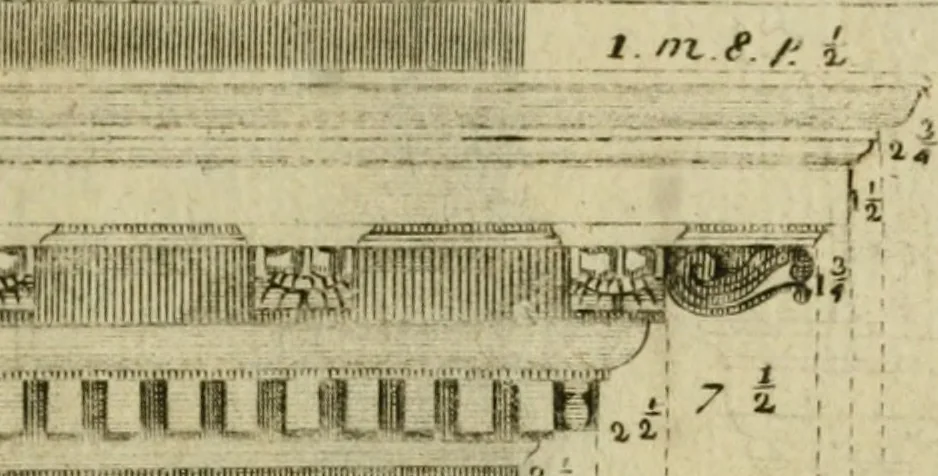 An illustration from Regras das sinco ordens de architectura segundo os principios de Vignhola : com hum ensaio sobre as mesmas ordens feito sobre o sentimento dos mais celebres architectos, 1787, leaf 308