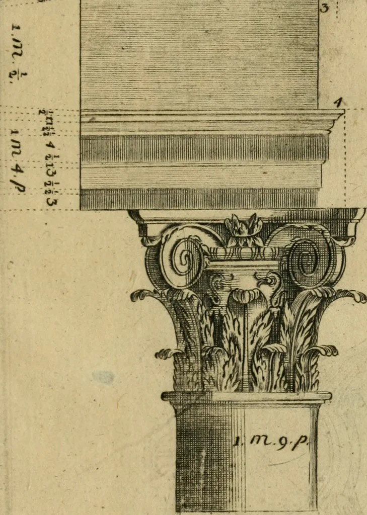 An illustration from Regras das sinco ordens de architectura segundo os principios de Vignhola : com hum ensaio sobre as mesmas ordens feito sobre o sentimento dos mais celebres architectos, 1787, leaf 316