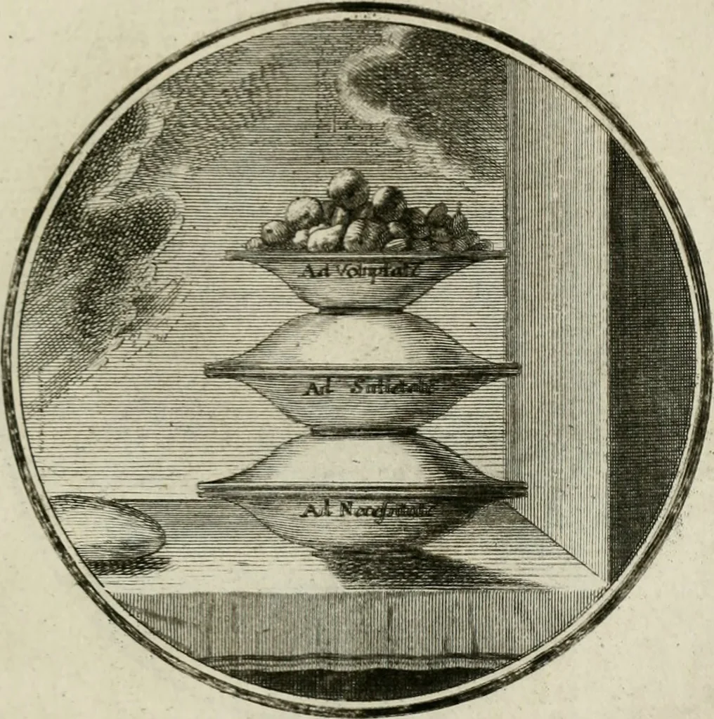 An illustration from Regula emblematica Sancti Benedicti, 1783, leaf 238