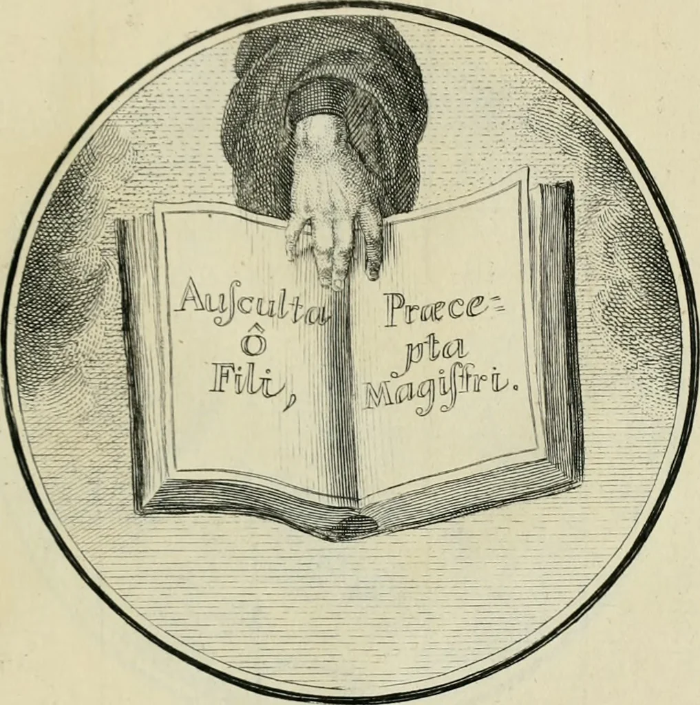 An illustration from Regula emblematica Sancti Benedicti, 1783, leaf 362