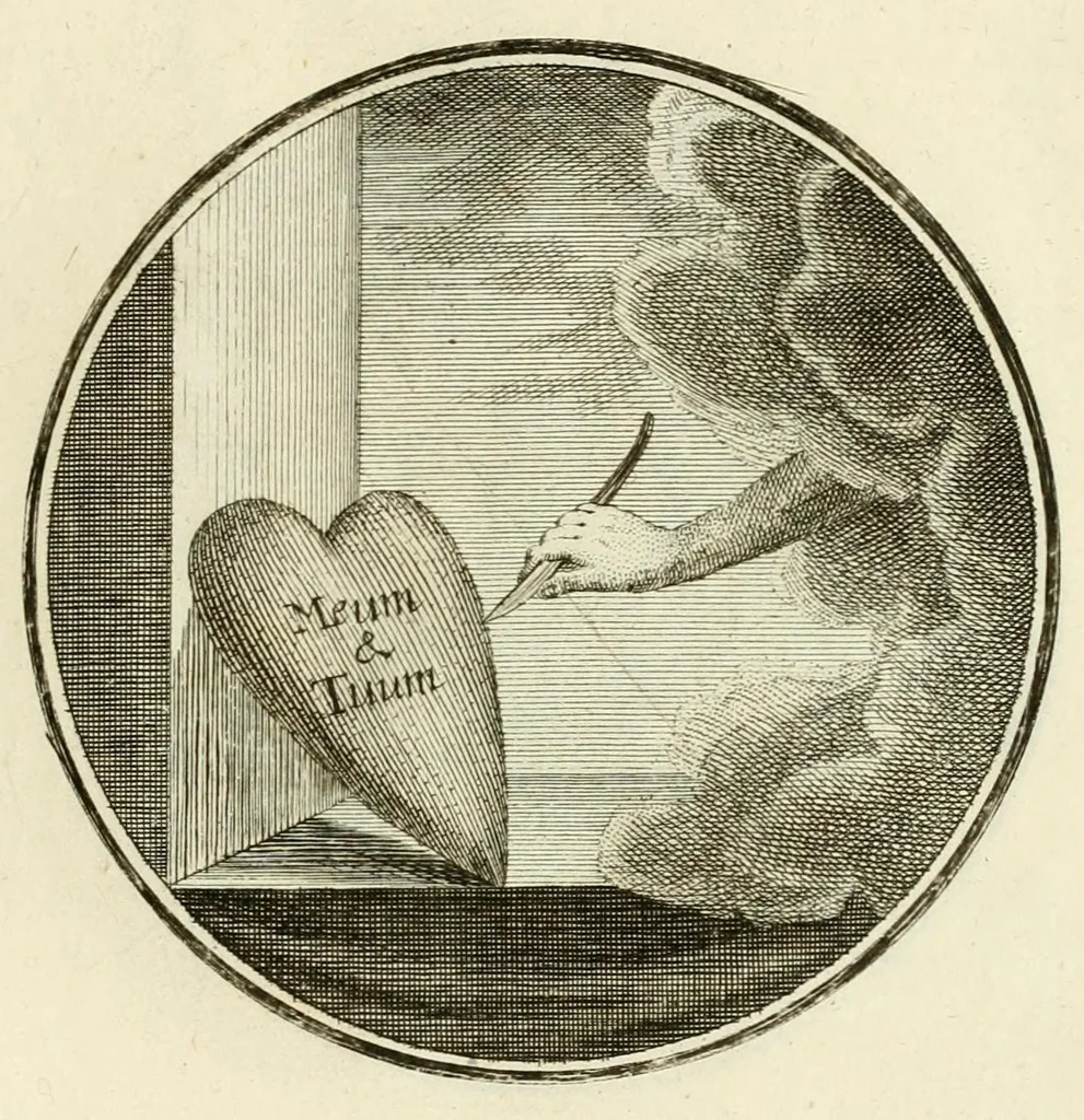 An illustration from Regula emblematica Sancti Benedicti, 1780, leaf 217