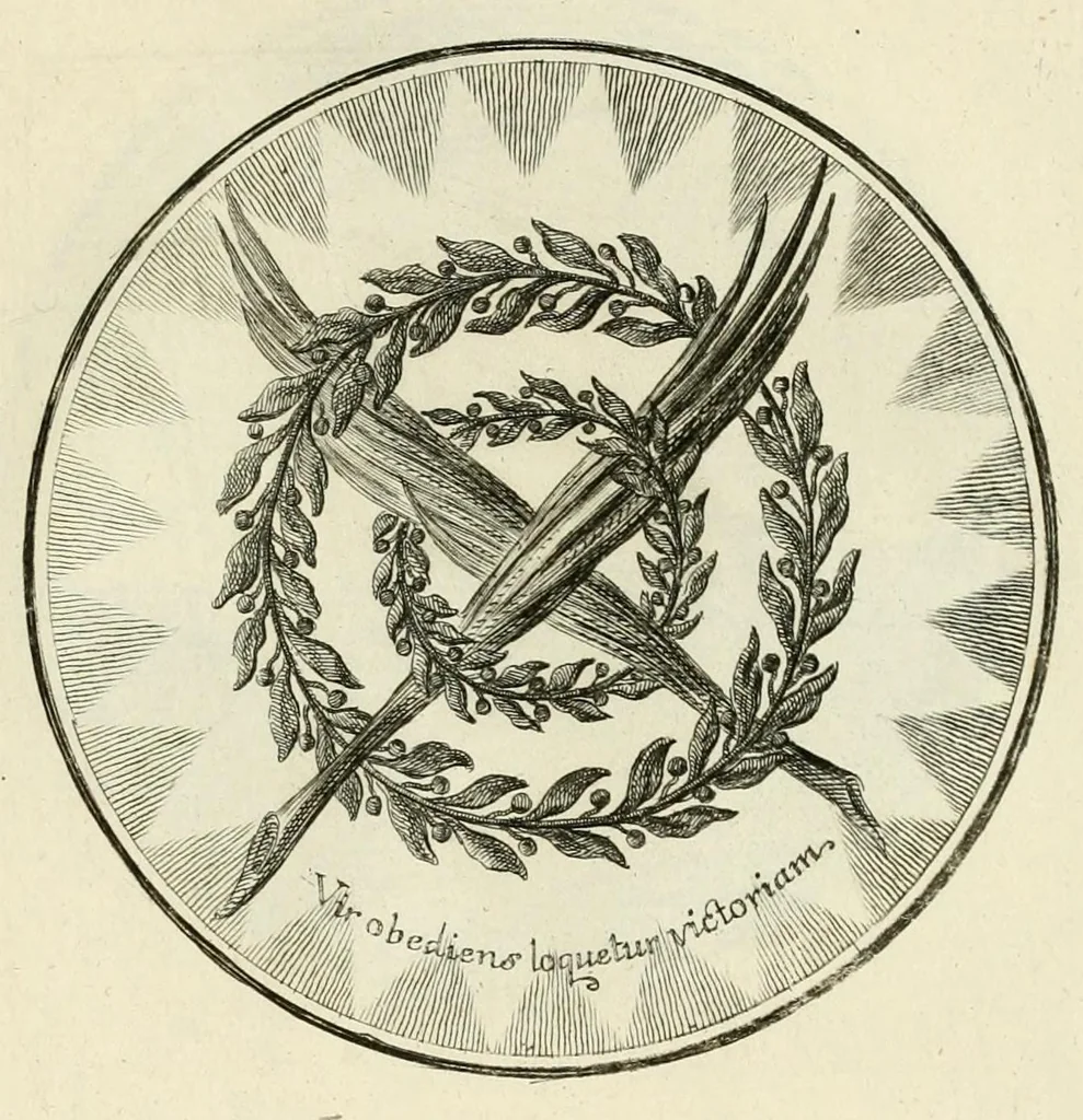 An illustration from Regula emblematica Sancti Benedicti, 1780, leaf 387
