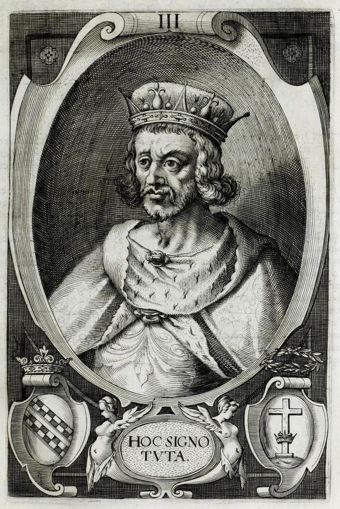 An illustration from Regum neapolitanorum vitae et effigies, 1605, leaf 33