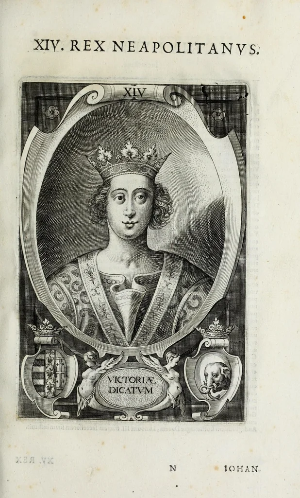 An illustration from Regum neapolitanorum vitae et effigies, 1605, leaf 55