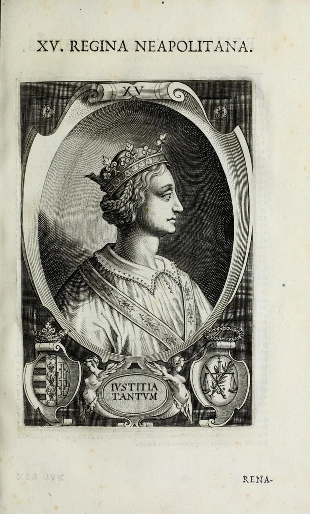 An illustration from Regum neapolitanorum vitae et effigies, 1605, leaf 57