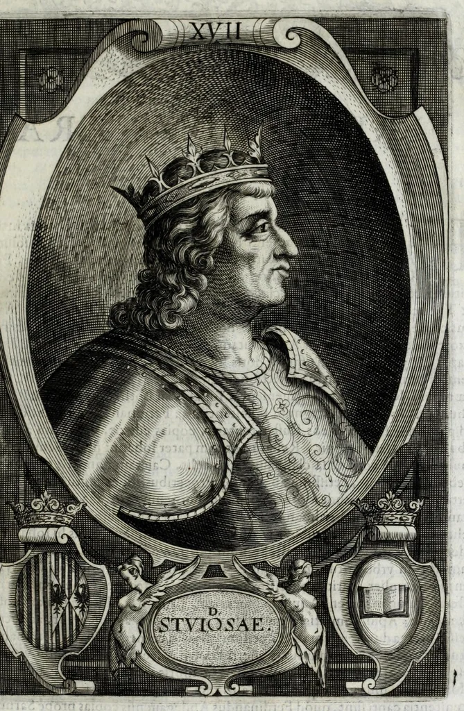 An illustration from Regum neapolitanorum vitae et effigies, 1605, leaf 61