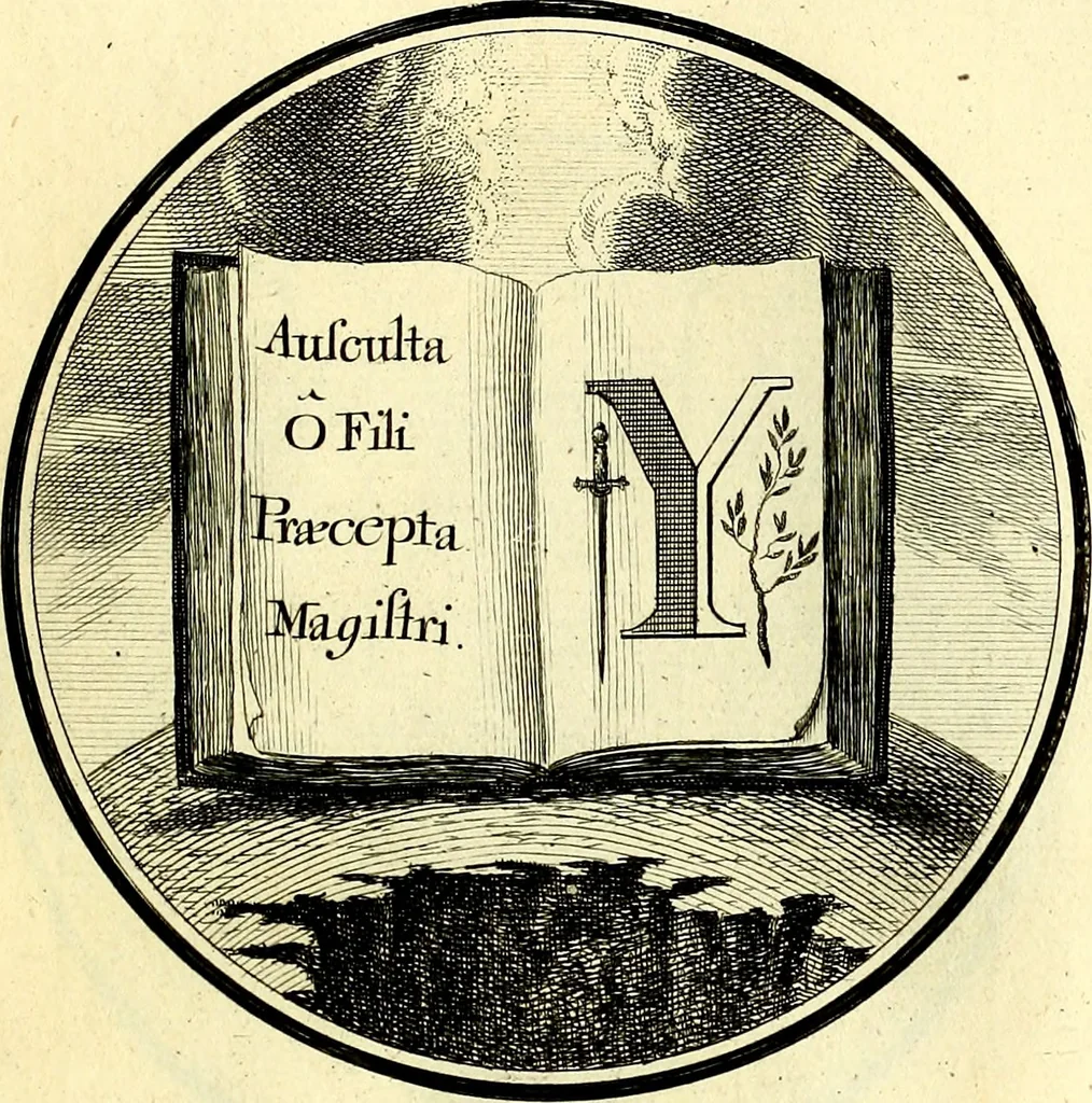 An illustration from Regvla emblematica sancti Benedicti, 1780, leaf 152