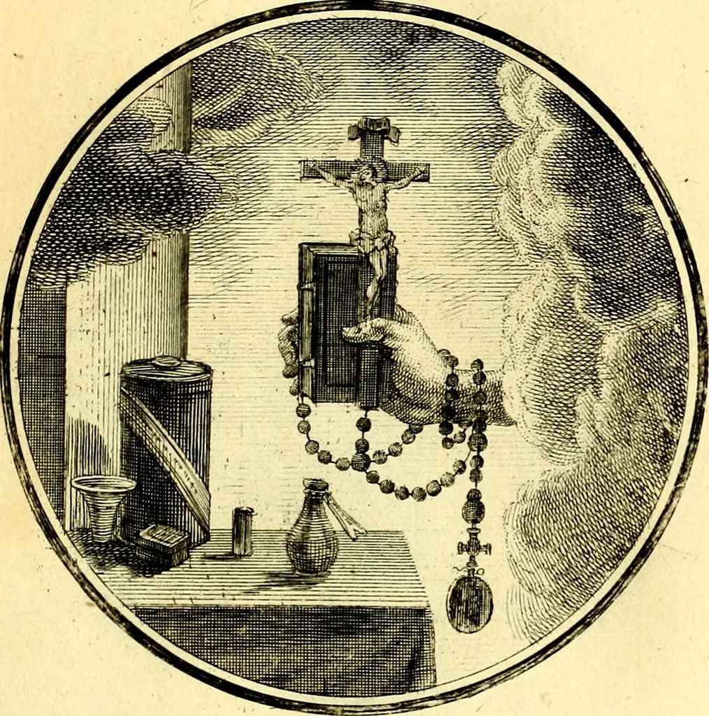 An illustration from Regvla emblematica sancti Benedicti, 1780, leaf 202