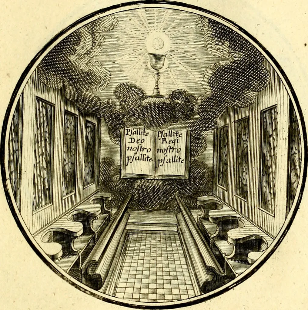 An illustration from Regvla emblematica sancti Benedicti, 1780, leaf 256