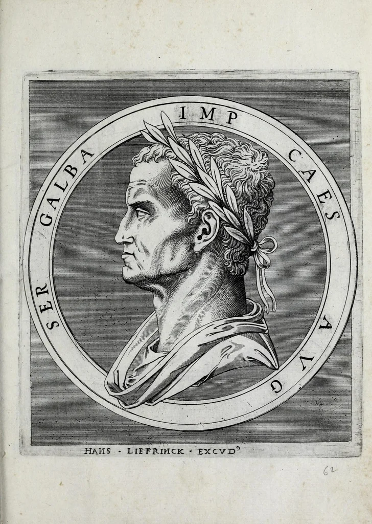 An illustration from Regvm romanorvm vna cvm qvorvndam eorvm vxorū qvantvm ex antiqvis numismatis marmoribusque colligere licuit exactissima effigierum delineatio, 1550, leaf 131