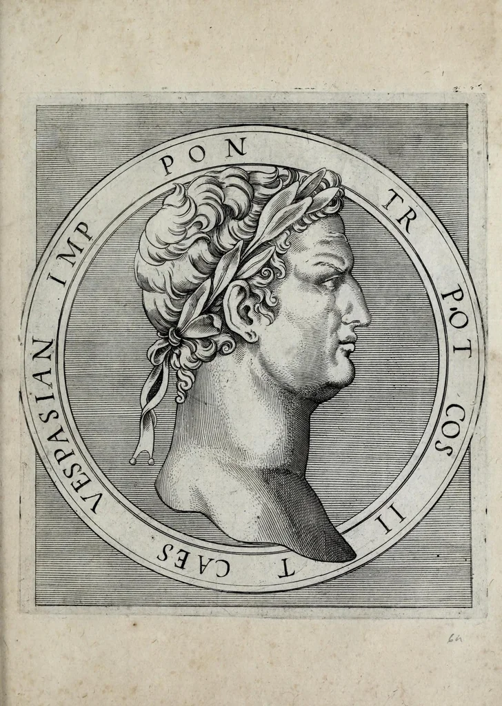 An illustration from Regvm romanorvm vna cvm qvorvndam eorvm vxorū qvantvm ex antiqvis numismatis marmoribusque colligere licuit exactissima effigierum delineatio, 1550, leaf 135