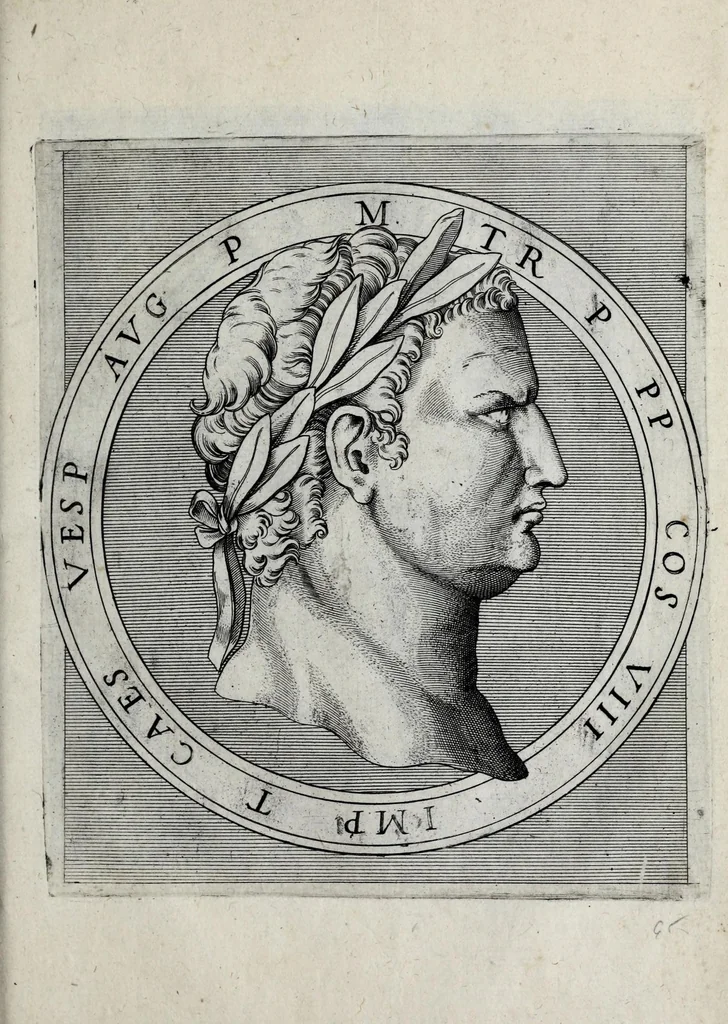 An illustration from Regvm romanorvm vna cvm qvorvndam eorvm vxorū qvantvm ex antiqvis numismatis marmoribusque colligere licuit exactissima effigierum delineatio, 1550, leaf 137
