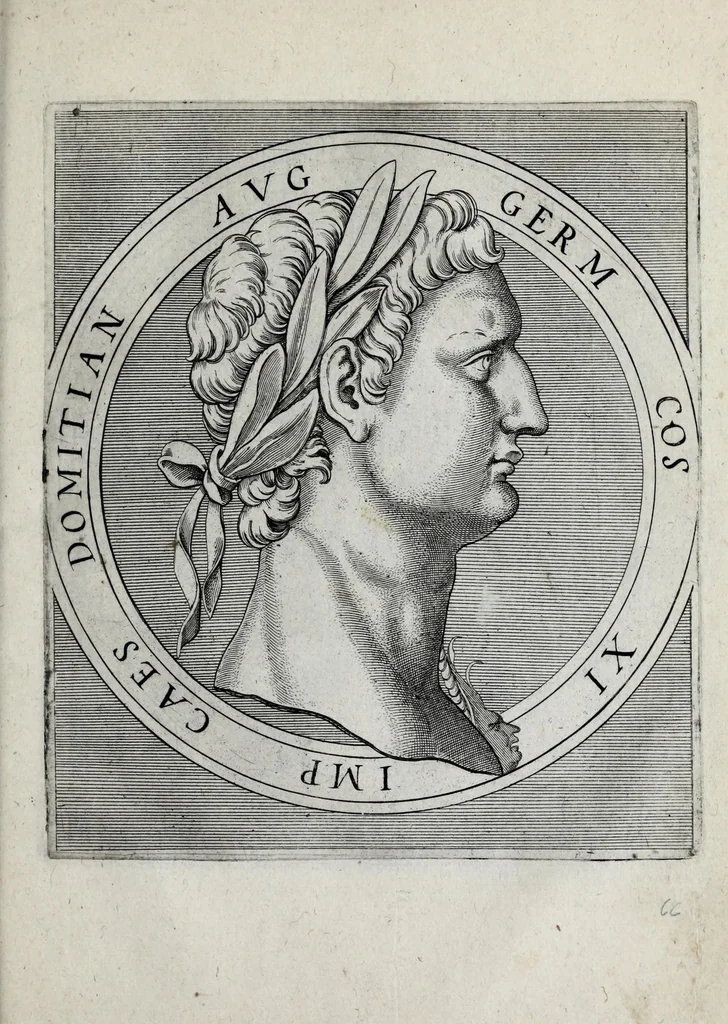 An illustration from Regvm romanorvm vna cvm qvorvndam eorvm vxorū qvantvm ex antiqvis numismatis marmoribusque colligere licuit exactissima effigierum delineatio, 1550, leaf 139
