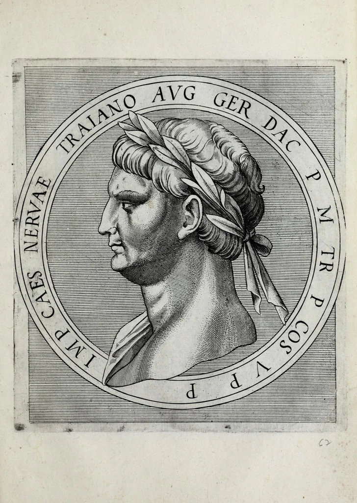 An illustration from Regvm romanorvm vna cvm qvorvndam eorvm vxorū qvantvm ex antiqvis numismatis marmoribusque colligere licuit exactissima effigierum delineatio, 1550, leaf 141
