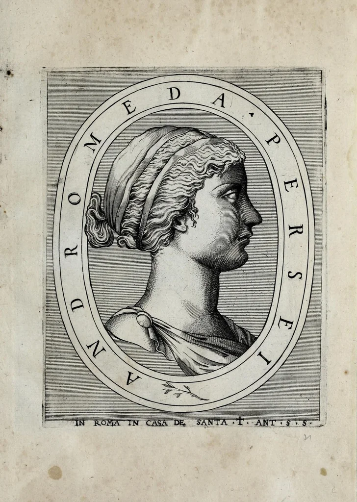 An illustration from Regvm romanorvm vna cvm qvorvndam eorvm vxorū qvantvm ex antiqvis numismatis marmoribusque colligere licuit exactissima effigierum delineatio, 1550, leaf 151