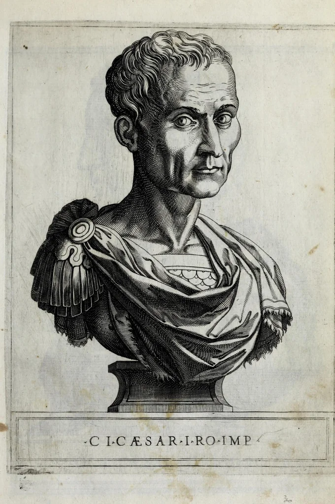 An illustration from Regvm romanorvm vna cvm qvorvndam eorvm vxorū qvantvm ex antiqvis numismatis marmoribusque colligere licuit exactissima effigierum delineatio, 1550, leaf 65