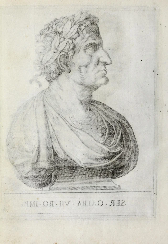 An illustration from Regvm romanorvm vna cvm qvorvndam eorvm vxorū qvantvm ex antiqvis numismatis marmoribusque colligere licuit exactissima effigierum delineatio, 1550, leaf 78