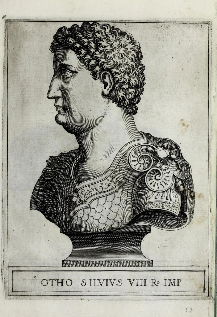 An illustration from Regvm romanorvm vna cvm qvorvndam eorvm vxorū qvantvm ex antiqvis numismatis marmoribusque colligere licuit exactissima effigierum delineatio, 1550, leaf 79