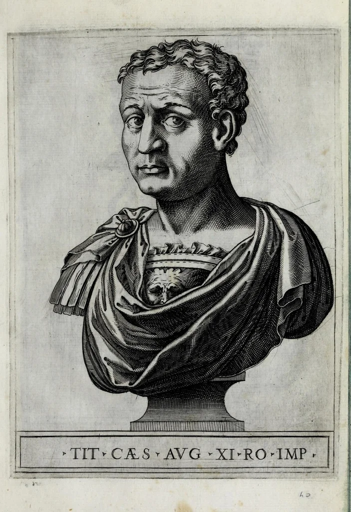An illustration from Regvm romanorvm vna cvm qvorvndam eorvm vxorū qvantvm ex antiqvis numismatis marmoribusque colligere licuit exactissima effigierum delineatio, 1550, leaf 85