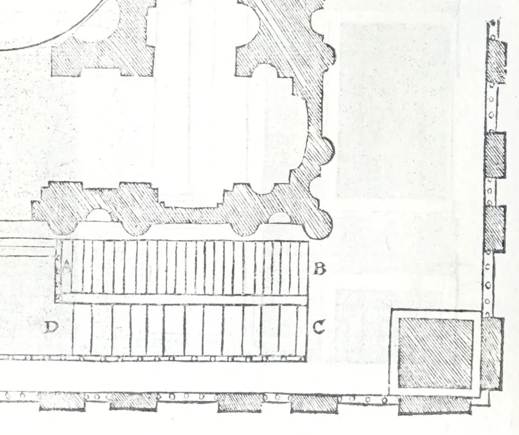 An illustration from Reigles generales de l'architecture, sur les cincq manieres d'edifices : ascauoir, thuscane, doricq̄, ioniq̄, corinthe, & cōposite, auec les exemples danticquitez, selon la doctrine de Vitruue, 1545, leaf 110