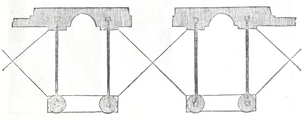 An illustration from Reigles generales de l'architecture, sur les cincq manieres d'edifices : ascauoir, thuscane, doricq̄, ioniq̄, corinthe, & cōposite, auec les exemples danticquitez, selon la doctrine de Vitruue, 1545, leaf 55