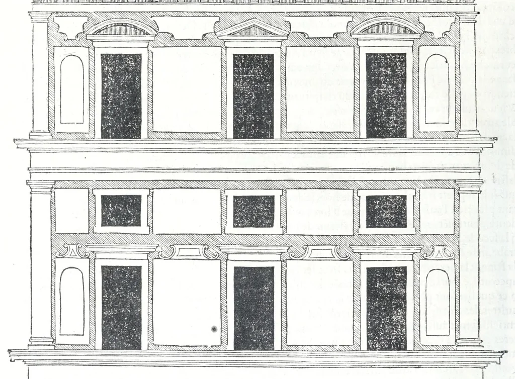 An illustration from Reigles generales de l'architecture, sur les cincq manieres d'edifices : ascauoir, thuscane, doricq̄, ioniq̄, corinthe, & cōposite, auec les exemples danticquitez, selon la doctrine de Vitruue, 1545, leaf 58