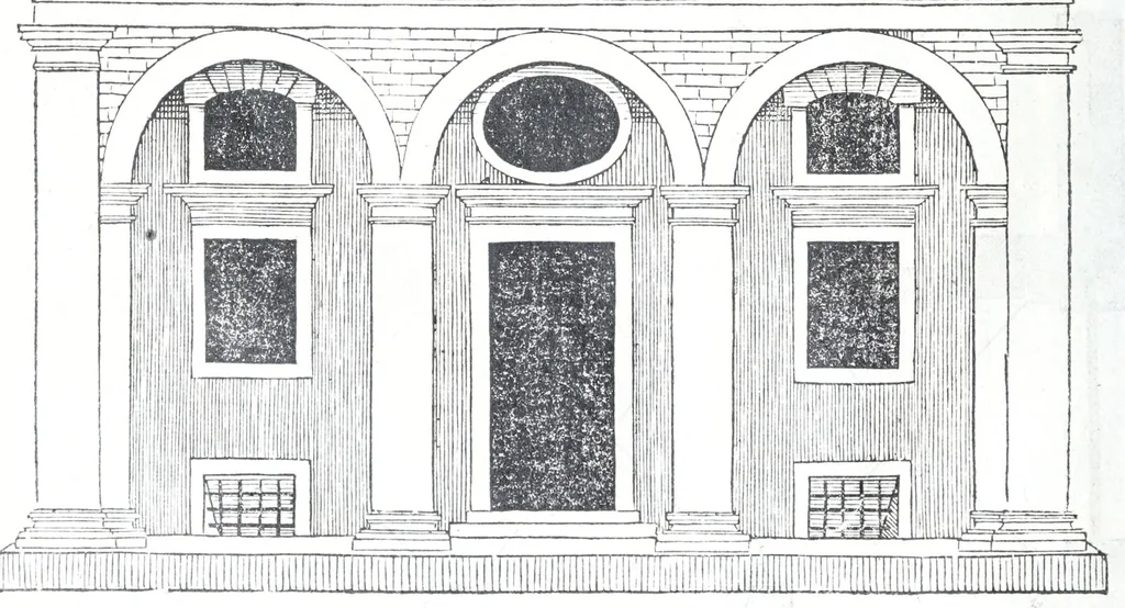An illustration from Reigles generales de l'architecture, sur les cincq manieres d'edifices : ascauoir, thuscane, doricq̄, ioniq̄, corinthe, & cōposite, auec les exemples danticquitez, selon la doctrine de Vitruue, 1545, leaf 58